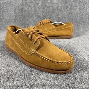 J.Crew Factory Camp Moc Shoes Mens 12 Tobacco Brown Suede Leather CH402